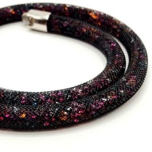Swarovski Crystal Choker Double Wrap Bracelet Pink Red Orange Multi
